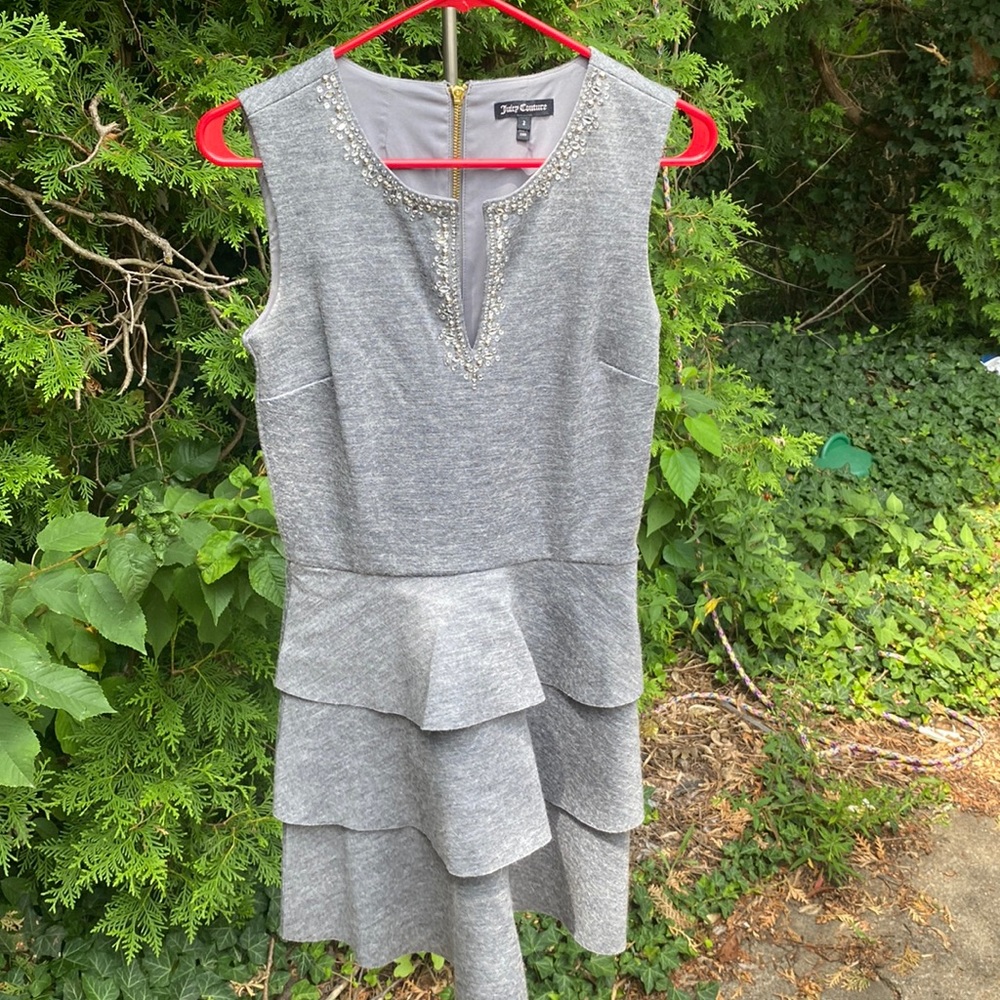 Juicy Couture Bejeweled Gray Dress size 2